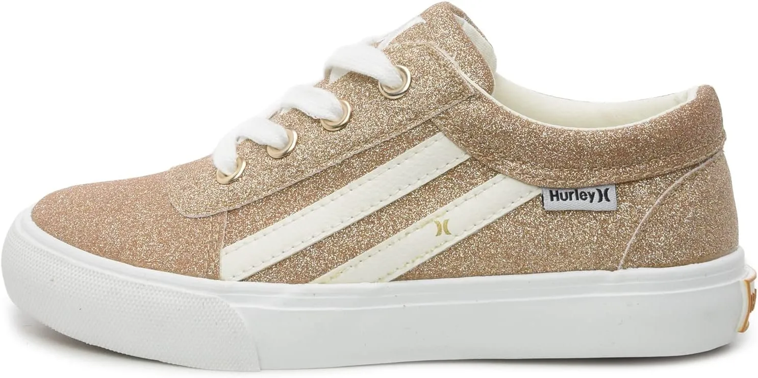 Hurley Boardy Kids Lace Up Canvas Sneakers – Low Cut Skateboarding Shoes for Kids, Sports Shoes for Boys and Girls