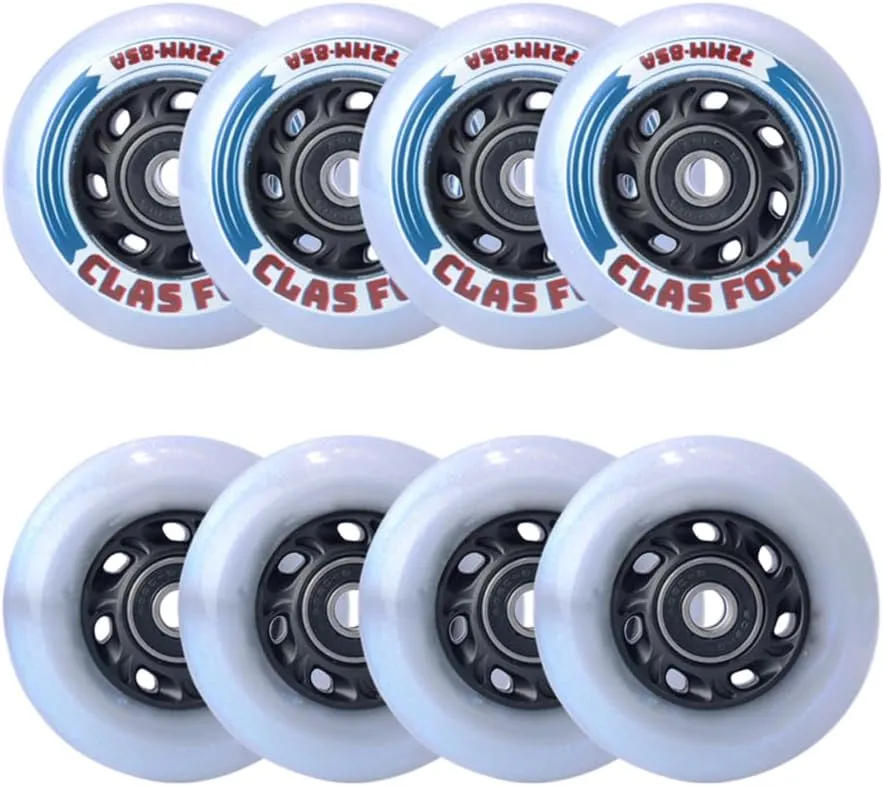 Inline Skate Replacement Wheels With Wheels Bag 72mm/76mm with Bearings ABEC-9 and Floating Spacers for Blades Roller Hockey Skates, 85A Indoor & Outdoor (8-Pack) (72MM)