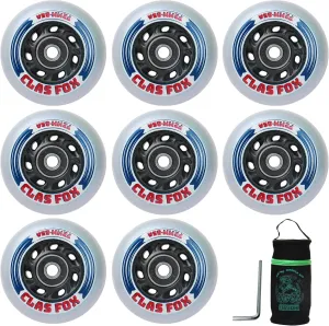Inline Skate Replacement Wheels With Wheels Bag 72mm/76mm with Bearings ABEC-9 and Floating Spacers for Blades Roller Hockey Skates, 85A Indoor & Outdoor (8-Pack) (72MM)