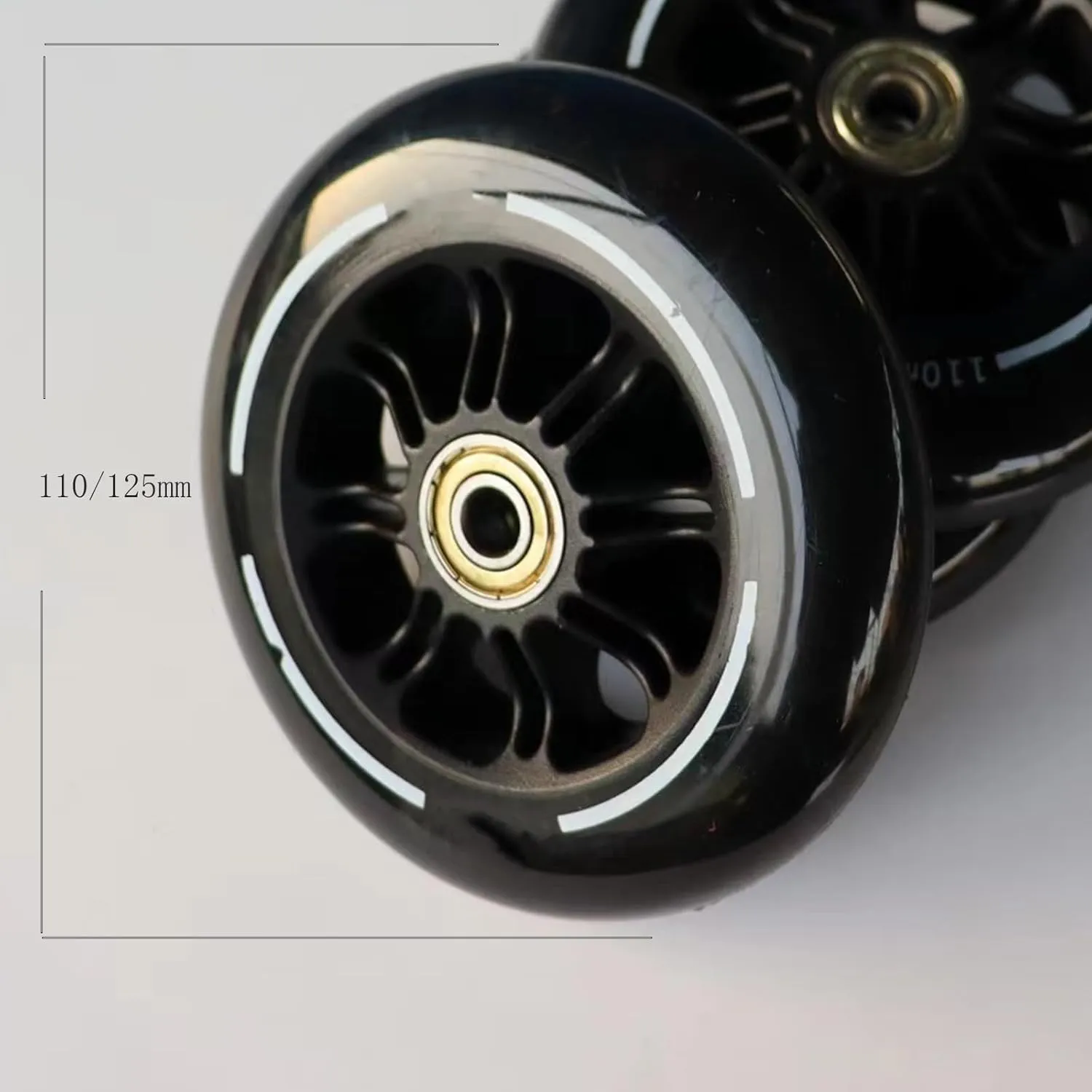 Inline Skate Wheels 110mm 125mm Skate Wheels Professional 85A Inline Speed Skating Shoes Replacement wheel with ABEC-9 Bearings High-Grip (125mm,3)