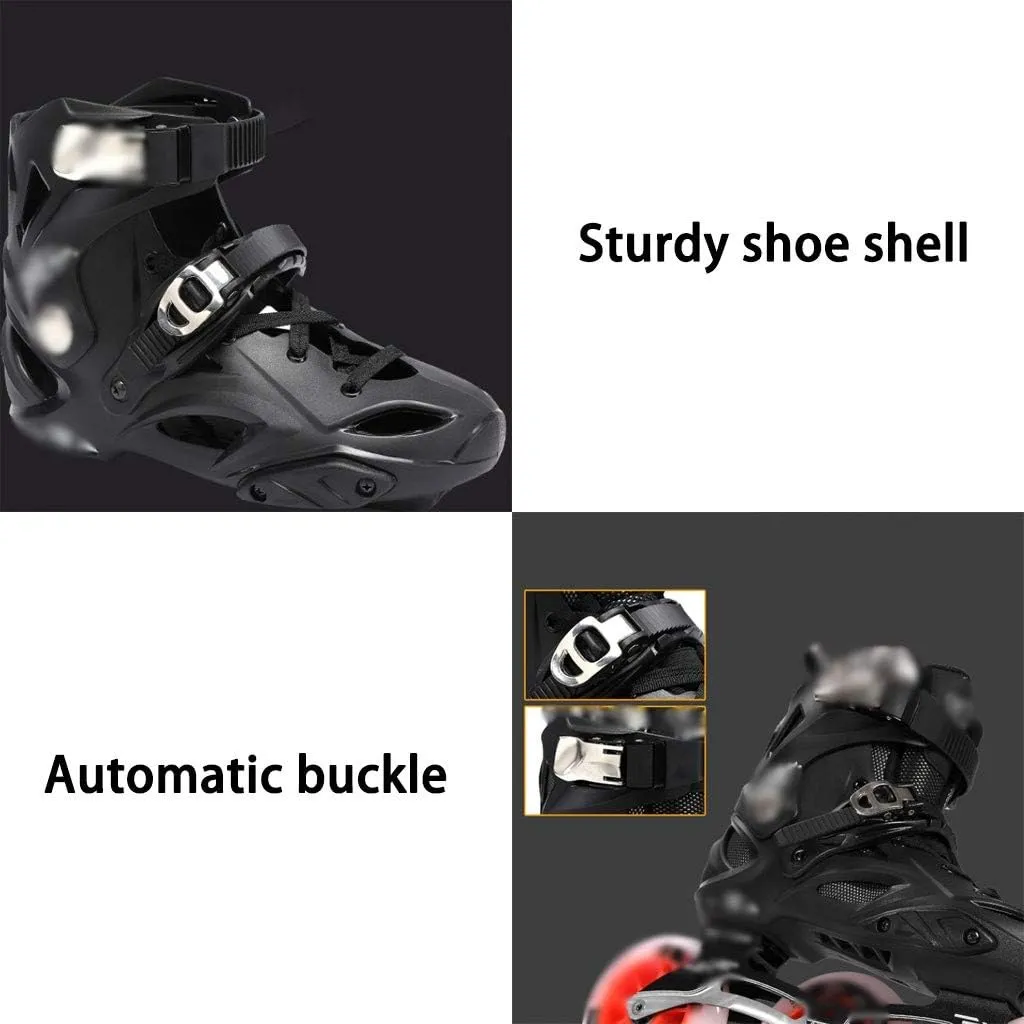 Inline Skates Men's Inline Roller Skates, Three-Wheel Speed Skating Shoes, Professional Roller Skates, Adult Fitness Racing Skates, for Girl Boy (Color : White, Size : US-7.5)