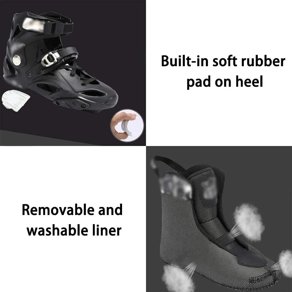 Inline Skates Men's Inline Roller Skates, Three-Wheel Speed Skating Shoes, Professional Roller Skates, Adult Fitness Racing Skates, for Girl Boy (Color : White, Size : US-7.5)