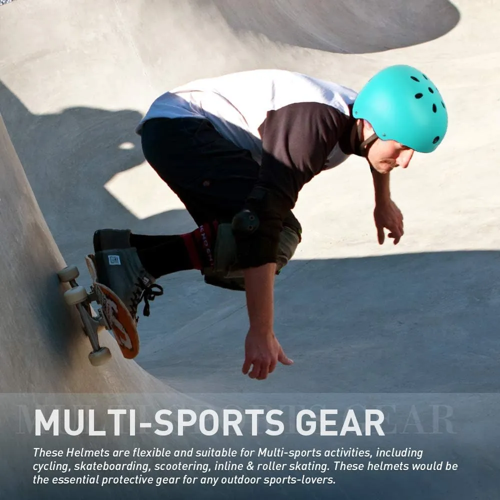 JBM Skateboard Helmet - Lightweight, Adjustable & Ventilated Helmet for Scooter, Roller Skate, Inline Skate