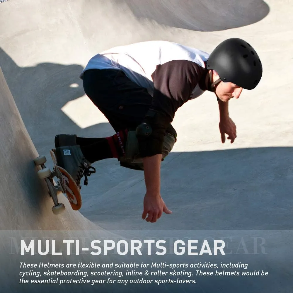 JBM Skateboard Helmet - Lightweight, Adjustable & Ventilated Helmet for Scooter, Roller Skate, Inline Skate