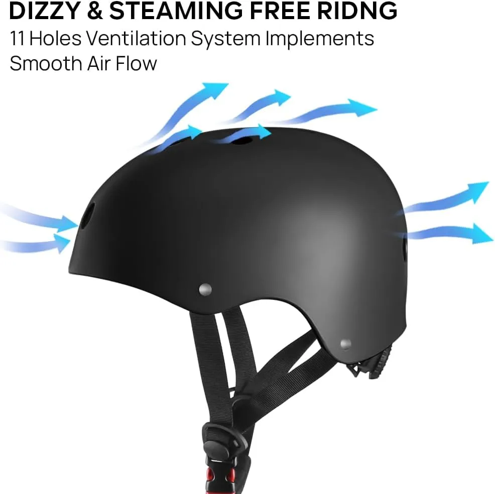 JBM Skateboard Helmet - Lightweight, Adjustable & Ventilated Helmet for Scooter, Roller Skate, Inline Skate