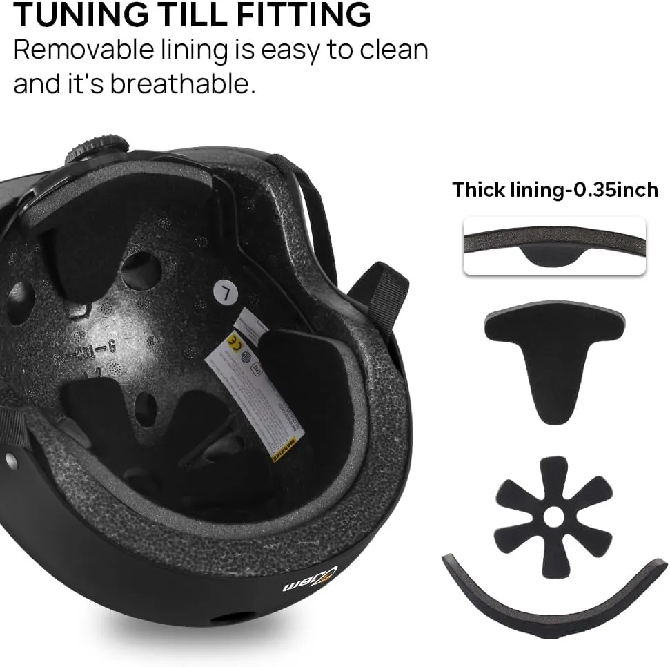 JBM Skateboard Helmet - Lightweight, Adjustable & Ventilated Helmet for Scooter, Roller Skate, Inline Skate