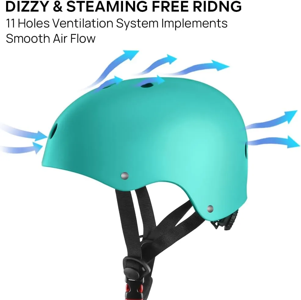 JBM Skateboard Helmet - Lightweight, Adjustable & Ventilated Helmet for Scooter, Roller Skate, Inline Skate