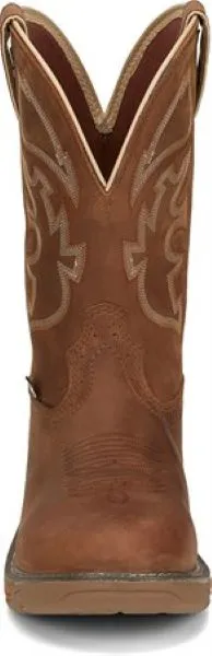 Justin Rustic Tan Stampede Rush 11 inch Mens Work Boots WK4330