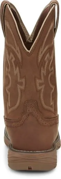 Justin Rustic Tan Stampede Rush 11 inch Mens Work Boots WK4330