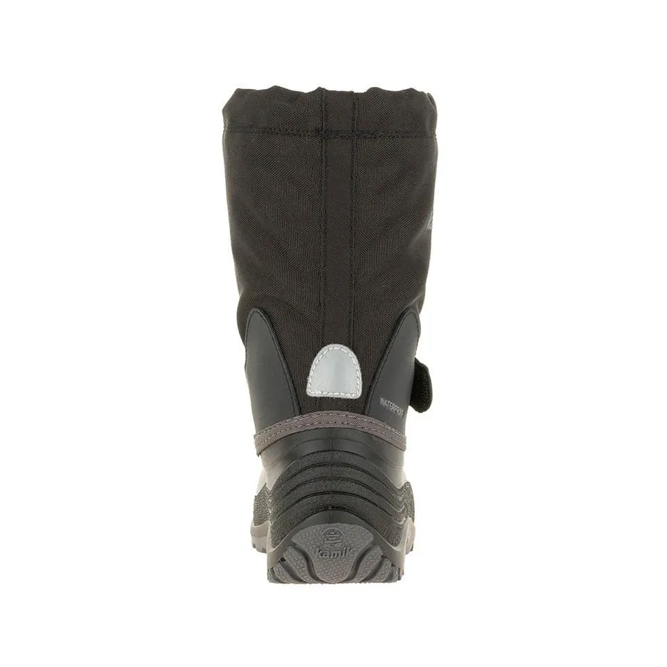 Kamik Boy's Waterbug5 Waterproof Boot Black/Grey (Sizes 1-7)