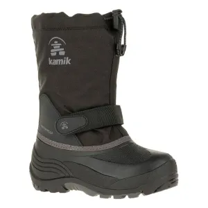 Kamik Boy's Waterbug5 Waterproof Boot Black/Grey (Sizes 1-7)