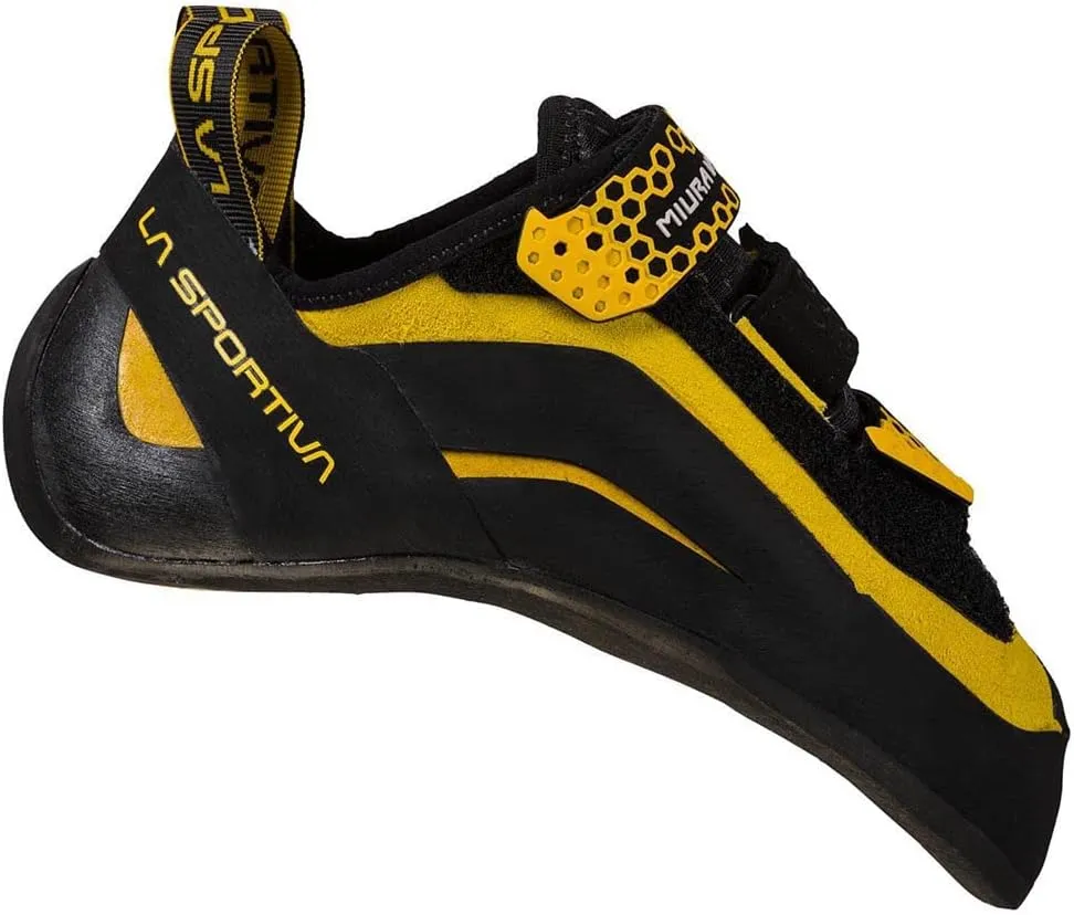 La Sportiva Men's Miura VS Performance Rock Climbing Shoe, Black/Yellow, 4.5