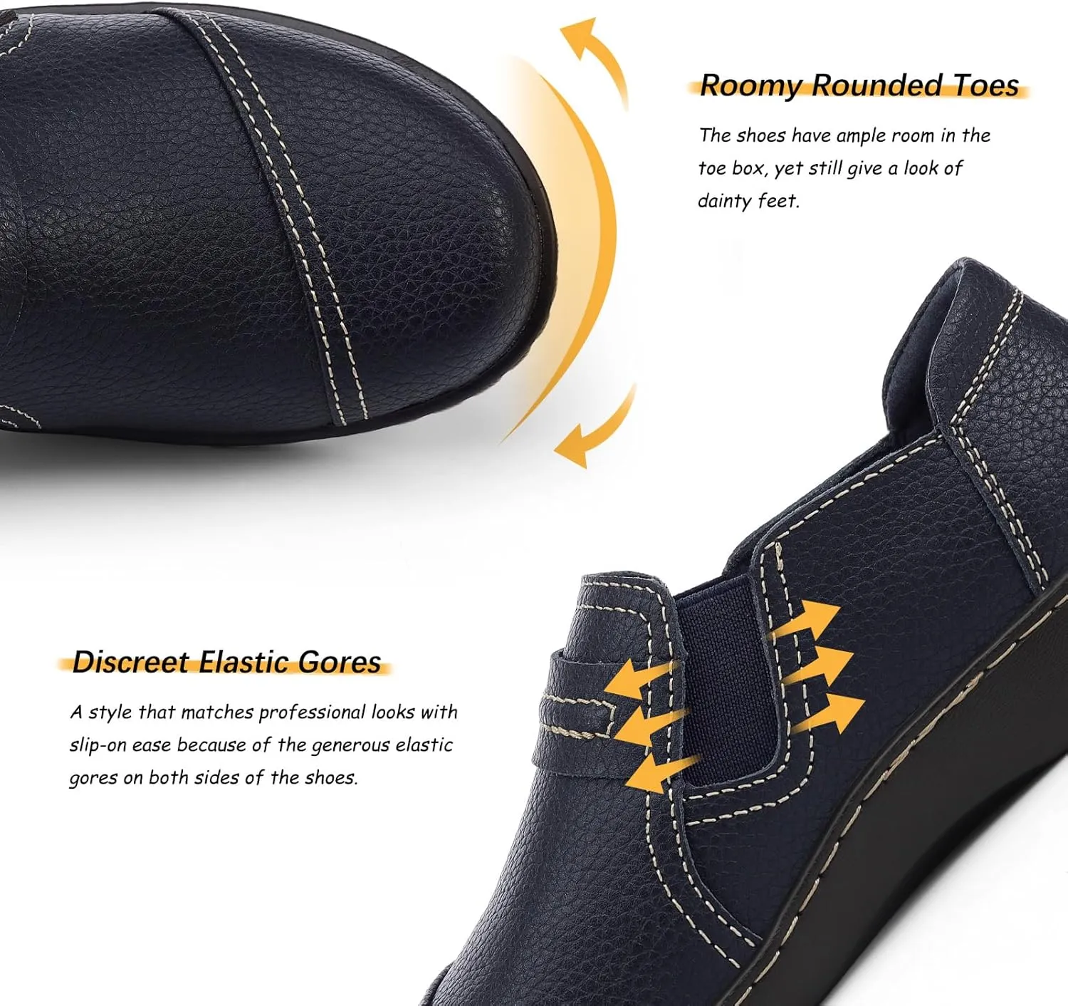 LAZYPOP Women's Classic Comfort Leather Loafers Cute Slip-Ons Casual Dress Shoes Lightweight Walking Flats Everyday Work Shoes