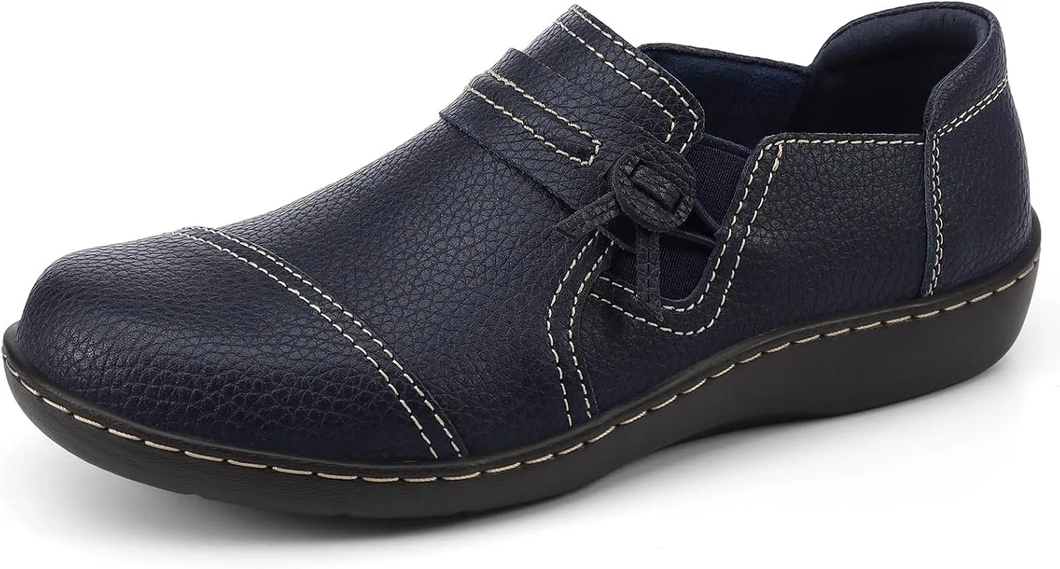 LAZYPOP Women's Classic Comfort Leather Loafers Cute Slip-Ons Casual Dress Shoes Lightweight Walking Flats Everyday Work Shoes