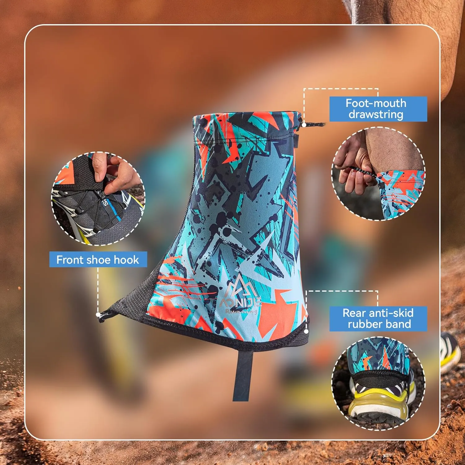 likloks Low Gaiters for Hiking, Trail Running & Outdoor Adventures – Lightweight, Breathable & Adjustable – Shields Against Dust, Snow & Debris