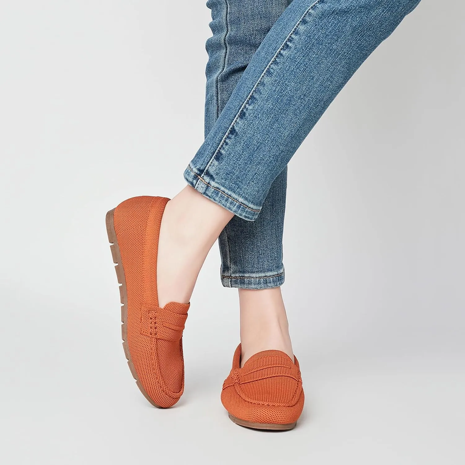 Loafers for Women Comfortable Dressy Casual Work Flats Lightweight & Breathable Slip On Walking Shoes Knit