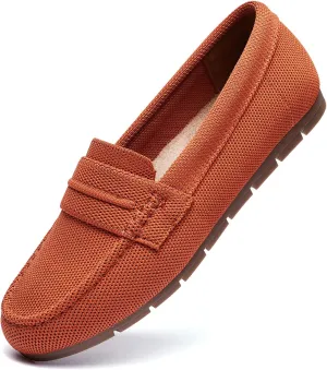 Loafers for Women Comfortable Dressy Casual Work Flats Lightweight & Breathable Slip On Walking Shoes Knit