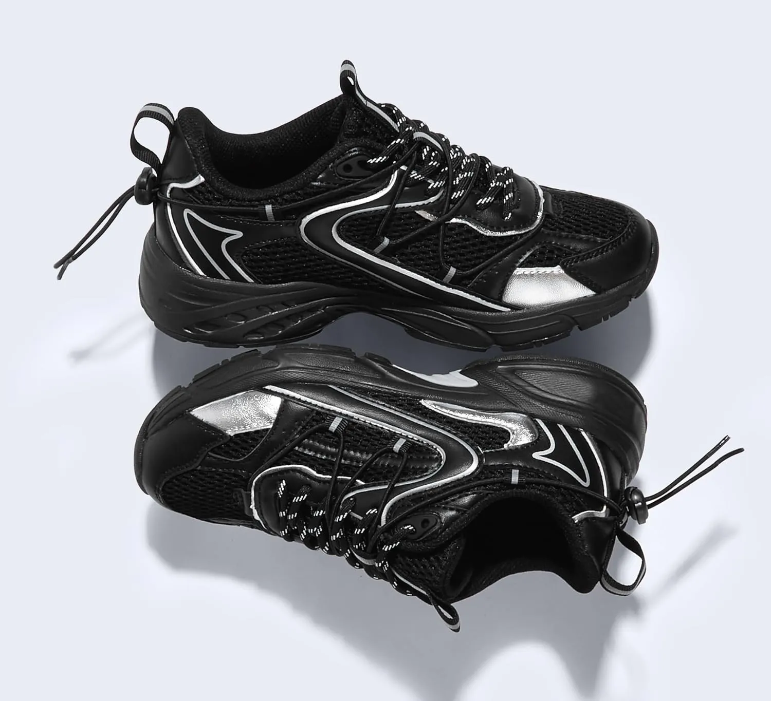 LUCKY STEP Women's Fashion Walking Shoes Running Platform Mesh Casual Sport Gym Work Adjustable Lace Lifestyle Stylish Trendy Athletic Tennis Shoes
