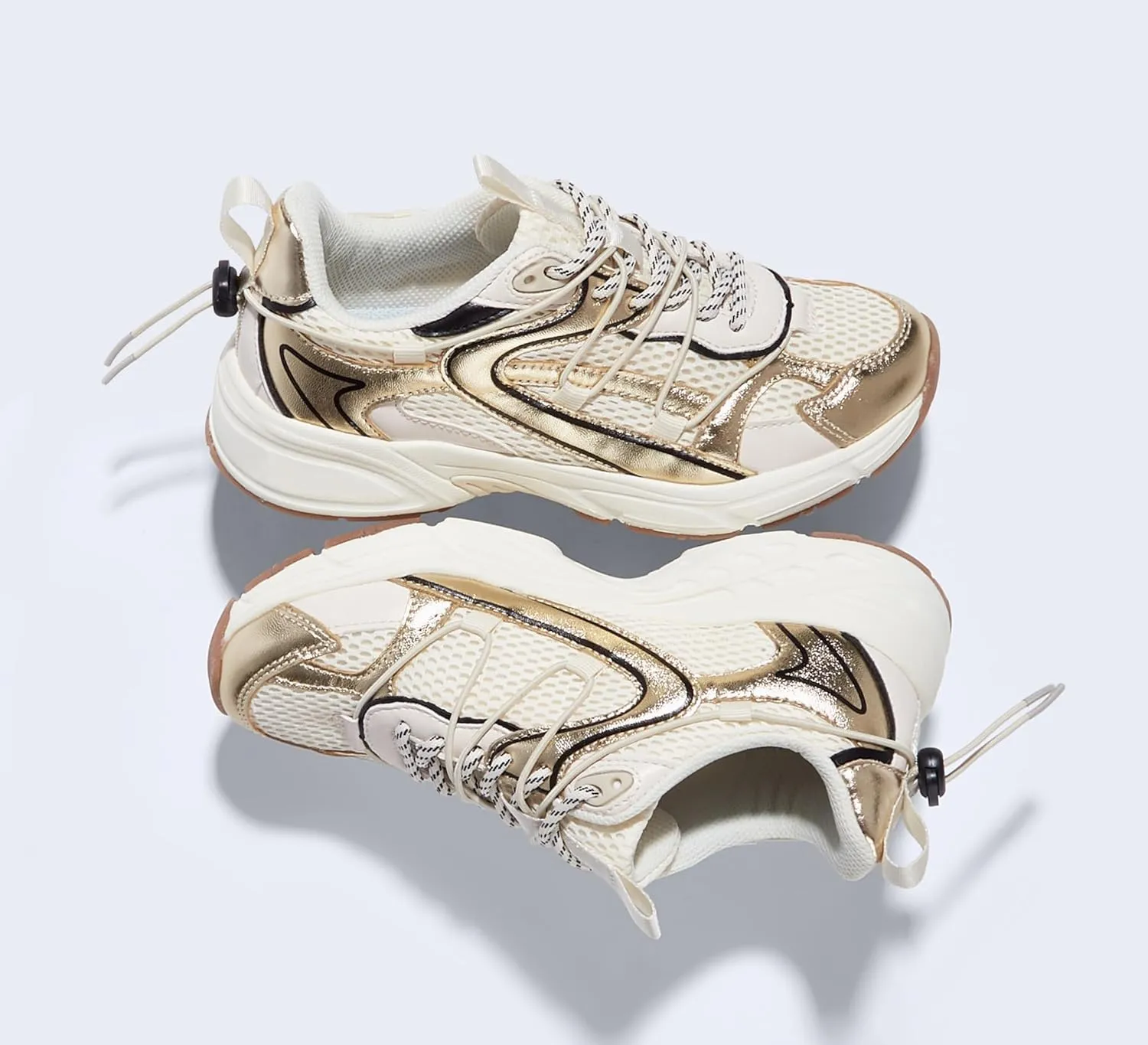 LUCKY STEP Women's Fashion Walking Shoes Running Platform Mesh Casual Sport Gym Work Adjustable Lace Lifestyle Stylish Trendy Athletic Tennis Shoes