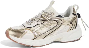 LUCKY STEP Women's Fashion Walking Shoes Running Platform Mesh Casual Sport Gym Work Adjustable Lace Lifestyle Stylish Trendy Athletic Tennis Shoes