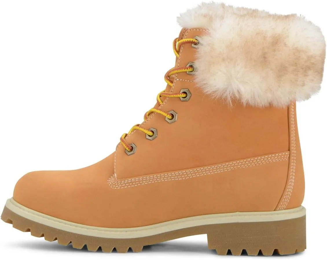 Lugz Women's Convoy Faux Fur Lace Up Boots Fashion