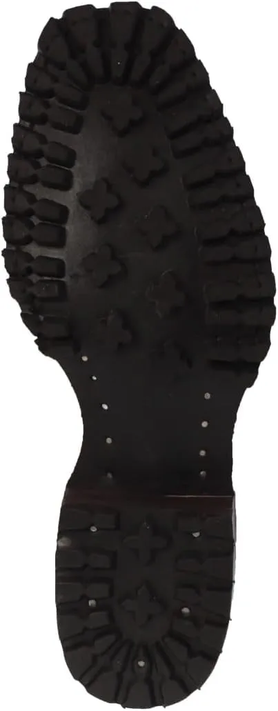Mens Black Leather Motorcycle Boots Crocodile Tail Print Square Toe