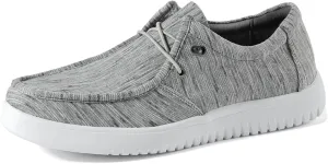 Mens Casual Slip On Shoes - Machine Washable Loafer - Comfortable Moc Toe Shoes for Men Grey 12.5