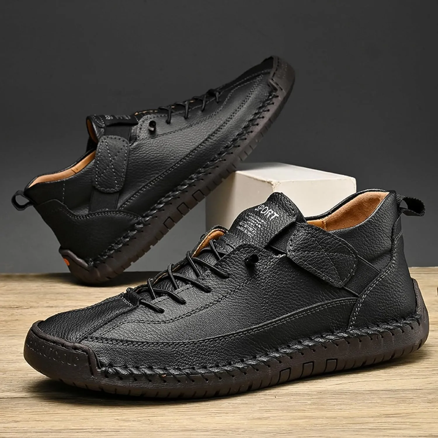 Mens Chukka Boots Non Slip Ankle Boots Loafers Casual Boots for Men Slip On Lightweight Dress Sneakers Handmade Fashion Sneakers Walking Driving Shoes