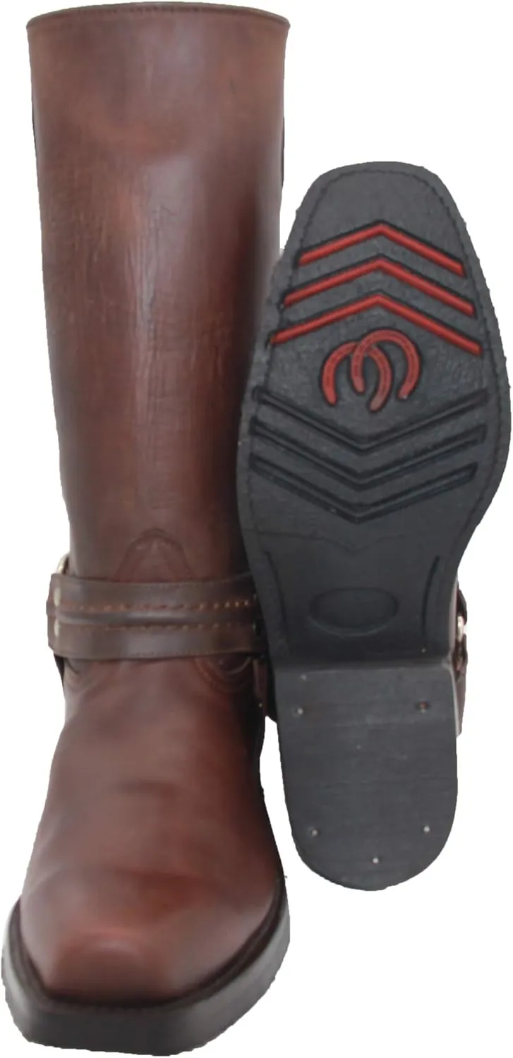 Men's Leather Harness Western Biker Boot