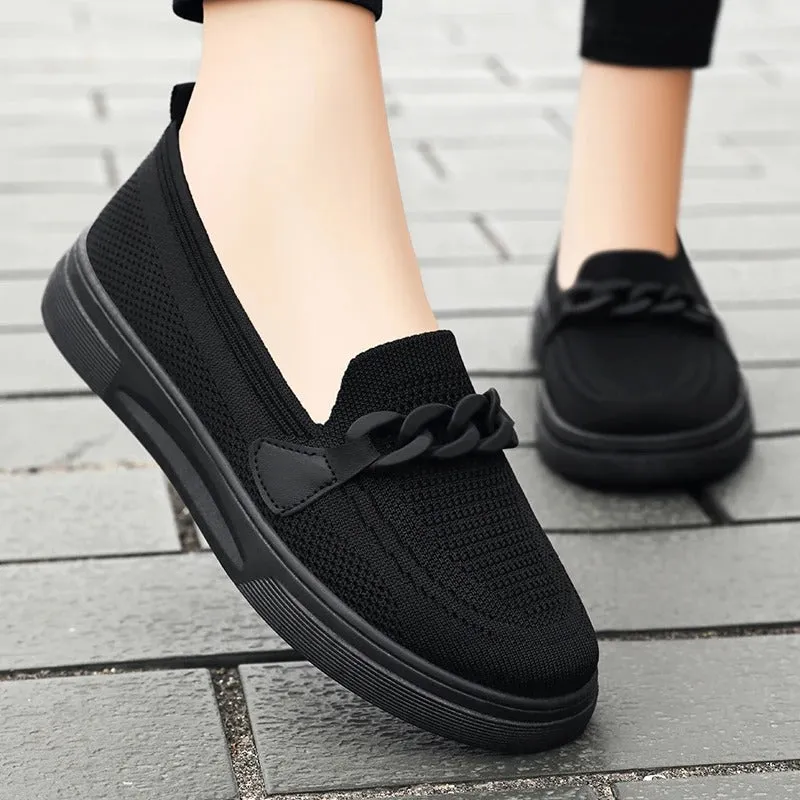 Meridian Glow - Elegant Flat Loafers For Women