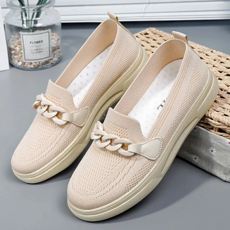 Meridian Glow - Elegant Flat Loafers For Women