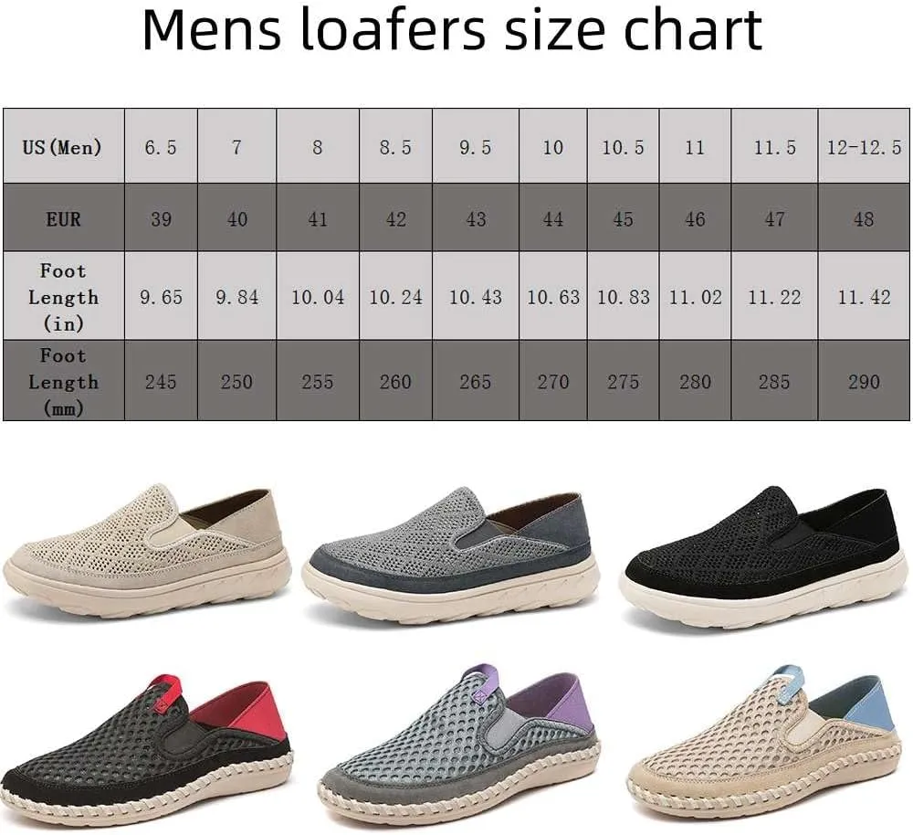 mitvr Men's Breathable Loafers Knit Lightweight Driving Shoes Slip-on Casual Walking Shoes for Men