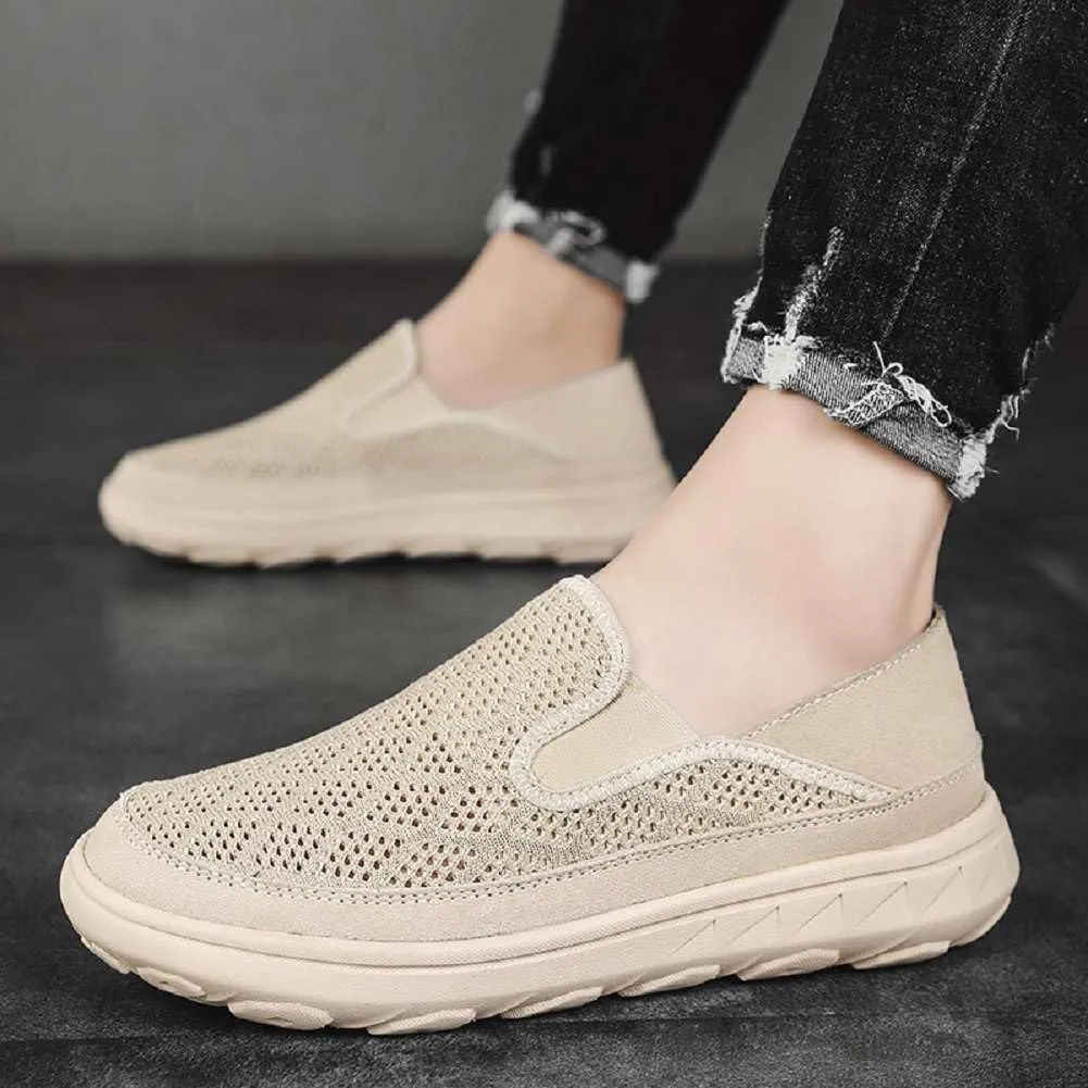 mitvr Men's Breathable Loafers Knit Lightweight Driving Shoes Slip-on Casual Walking Shoes for Men