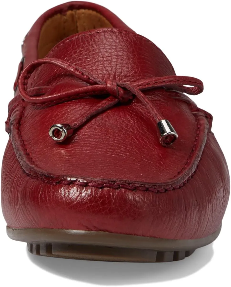 MJNY Womens Casual Comfortable Genuine Leather Lightweight Driving Moccasins Classic Fashion Tiebow Slip On Ladies Driving Loafer Flat Shoes