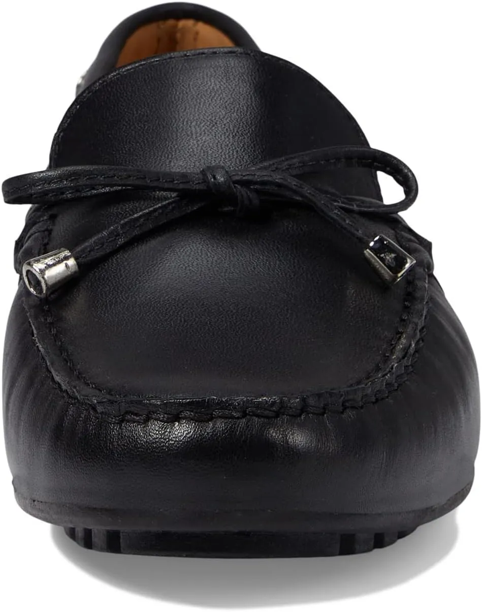 MJNY Womens Casual Comfortable Genuine Leather Lightweight Driving Moccasins Classic Fashion Tiebow Slip On Ladies Driving Loafer Flat Shoes