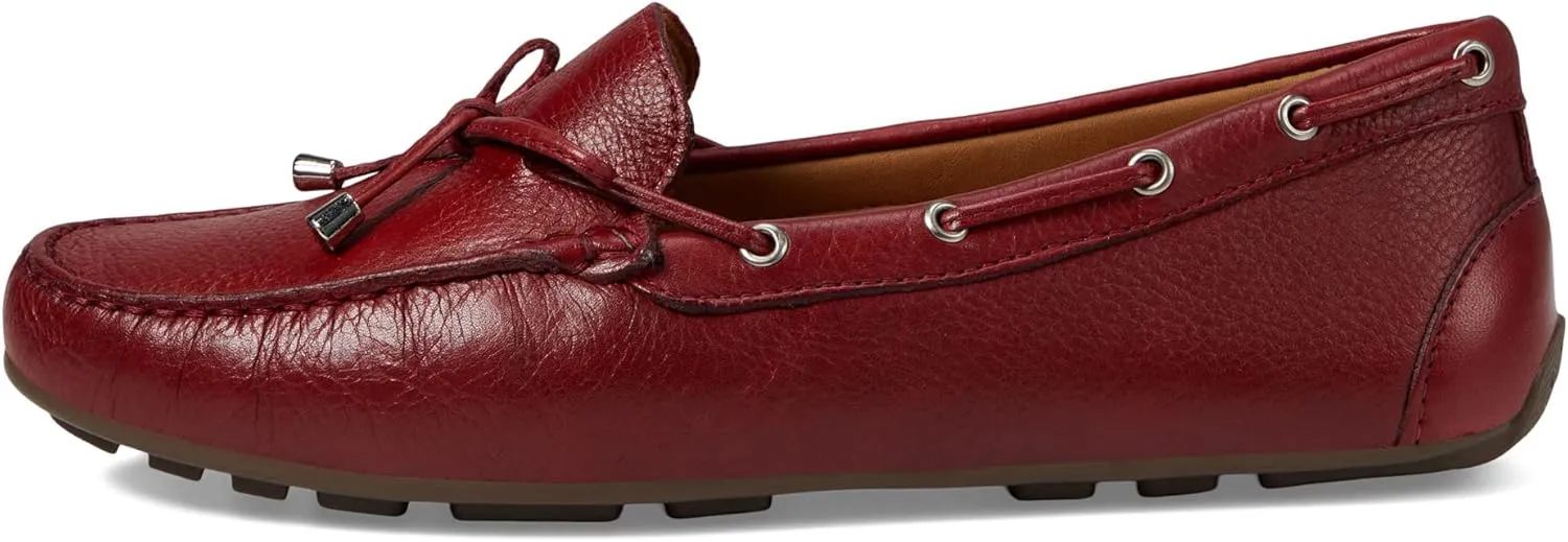 MJNY Womens Casual Comfortable Genuine Leather Lightweight Driving Moccasins Classic Fashion Tiebow Slip On Ladies Driving Loafer Flat Shoes