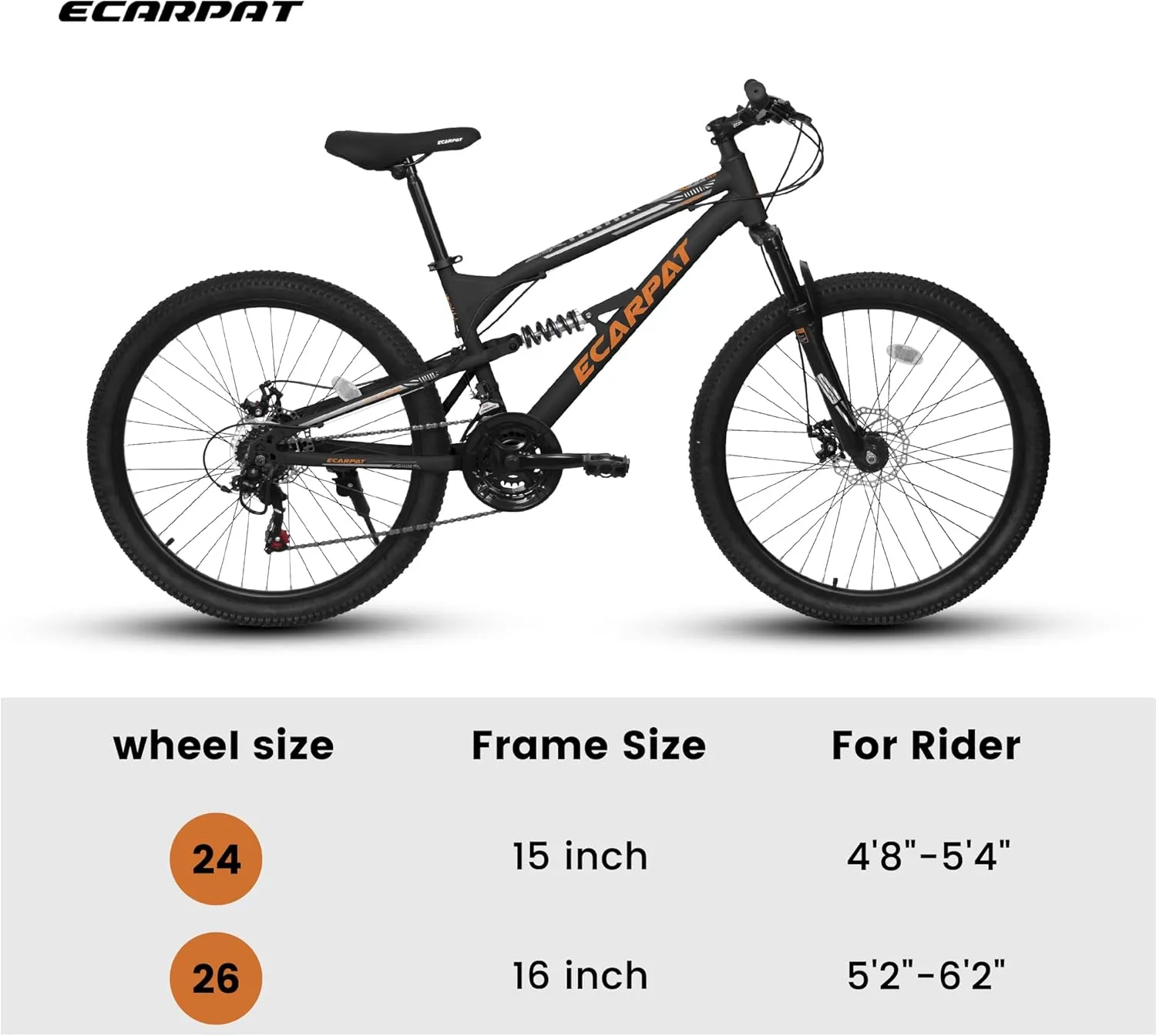 Mountain Bike 24 26 27.5 Inch Dual/Front Suspension Mens Womens Mountain Bike, 21 Speeds Dual Disc Brake, Carbon Steel Mountain Bike, Trail Beach Snow Commuter City Bikes, Birthday Gift Choice