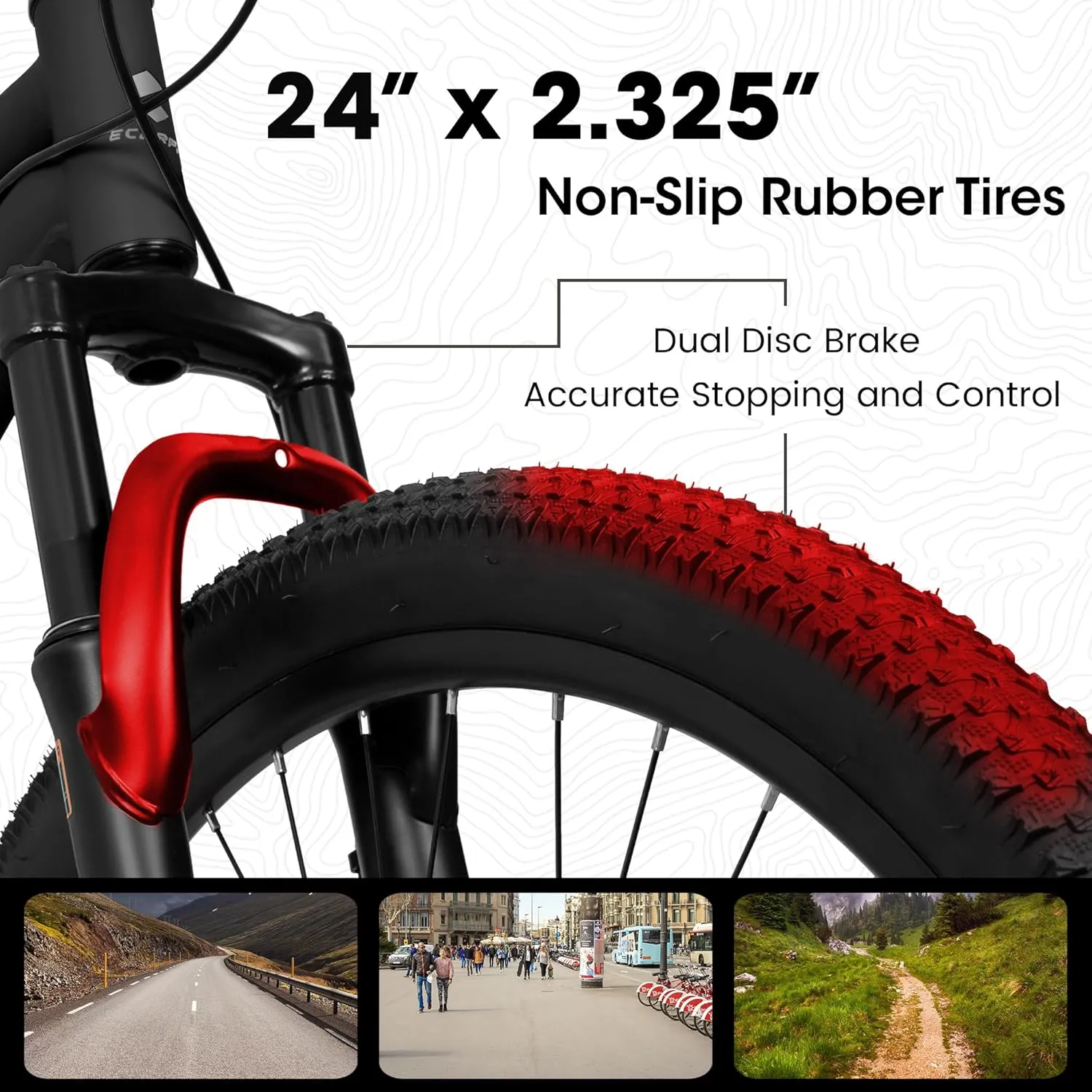 Mountain Bike 24 26 27.5 Inch Dual/Front Suspension Mens Womens Mountain Bike, 21 Speeds Dual Disc Brake, Carbon Steel Mountain Bike, Trail Beach Snow Commuter City Bikes, Birthday Gift Choice