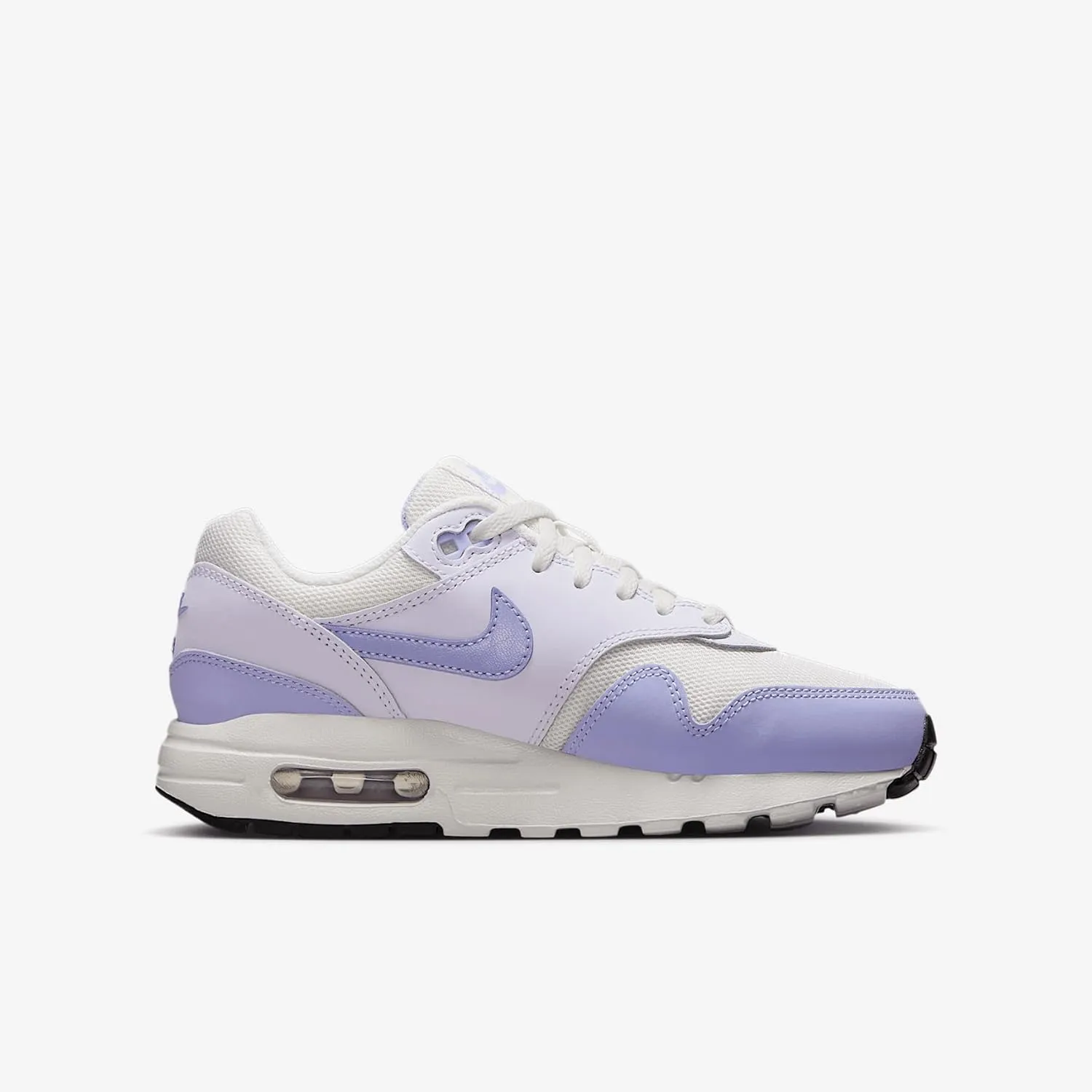 Nike Air Max 1 Big Kids' Shoes (DZ3307-011, Platinum Tint/Barely Grape/Black/Hydrangeas)
