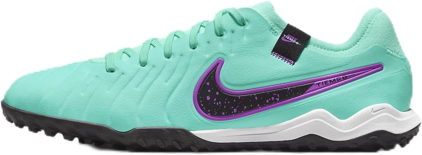 Nike Tiempo Legend 10 Pro Turf Low-Top Soccer Shoes (DV4336-300, Hyper Turquoise/Fuchsia Dream/Black)