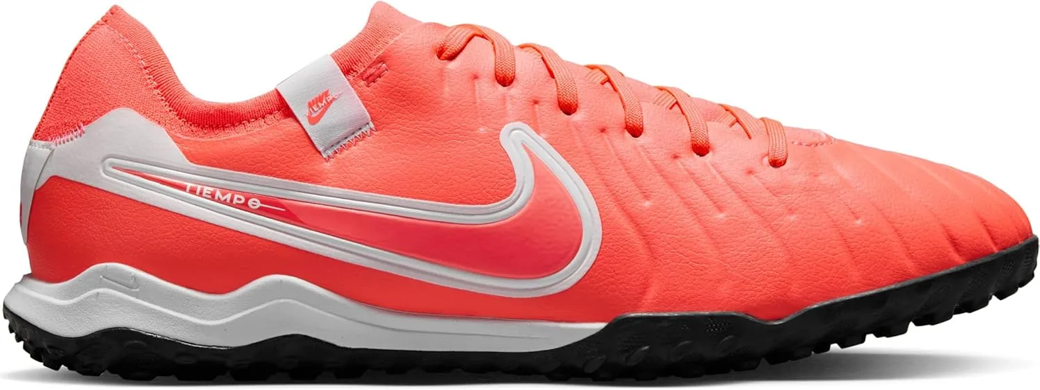 Nike Tiempo Legend 10 Pro Turf Low-Top Soccer Shoes (DV4336-800, Hot Lava/White)