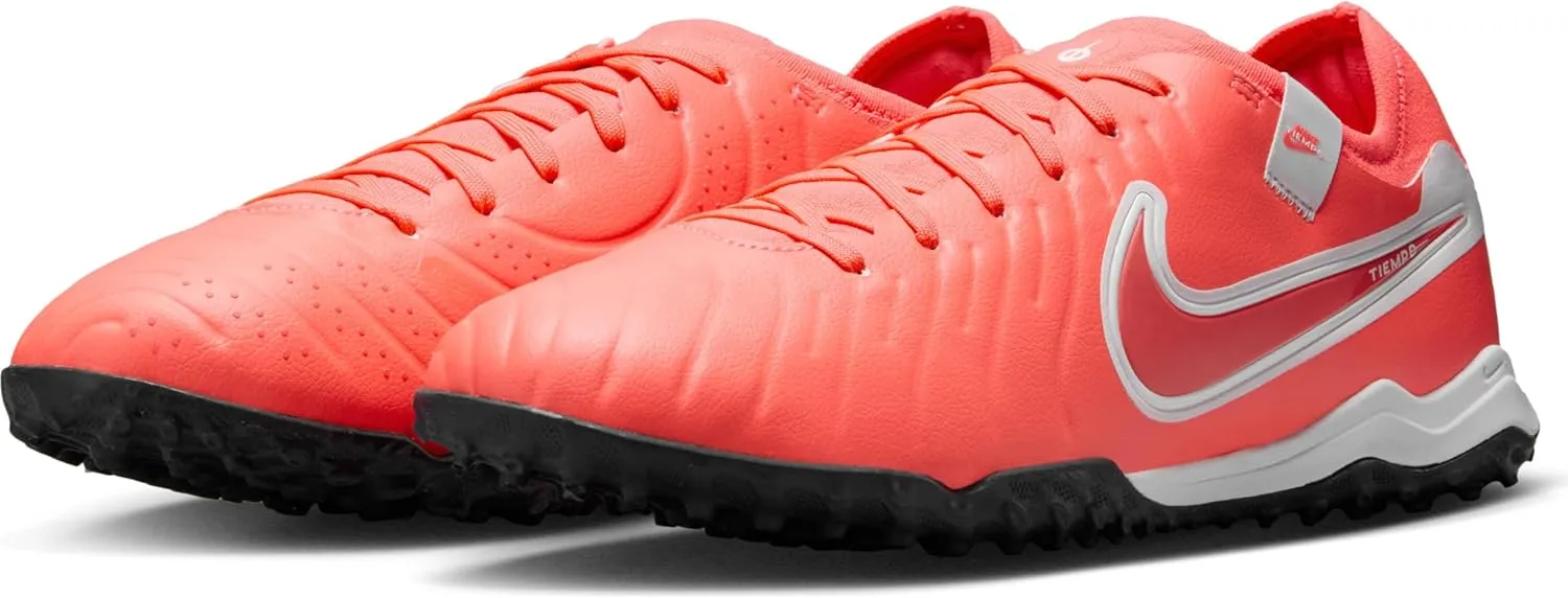Nike Tiempo Legend 10 Pro Turf Low-Top Soccer Shoes (DV4336-800, Hot Lava/White)