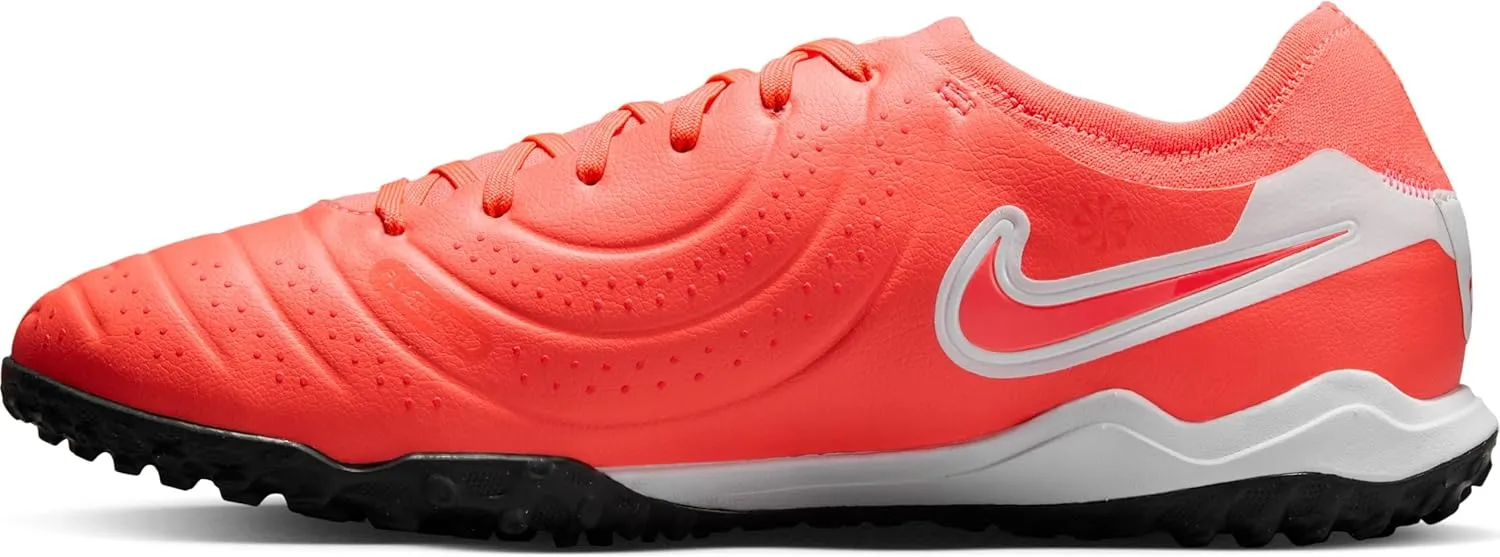 Nike Tiempo Legend 10 Pro Turf Low-Top Soccer Shoes (DV4336-800, Hot Lava/White)
