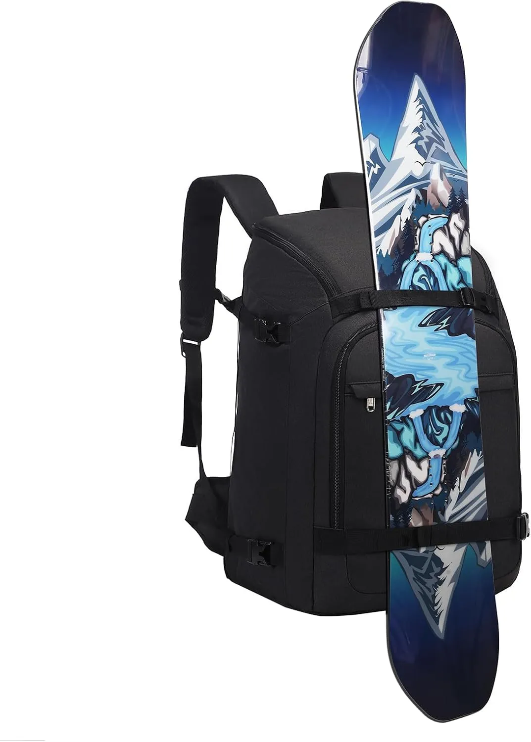 Octsky Ski Boot Bag, 50L Ski Boot Travel Backpack Snowboard Boot Bag for Ski Helmet, Goggles, Gloves, Skis, Snowboard & Accessories, Black
