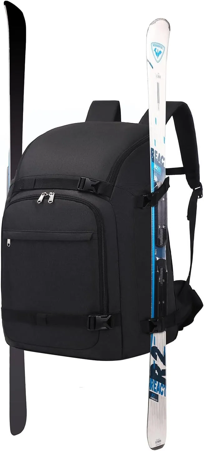 Octsky Ski Boot Bag, 50L Ski Boot Travel Backpack Snowboard Boot Bag for Ski Helmet, Goggles, Gloves, Skis, Snowboard & Accessories, Black