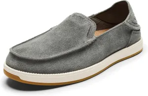 OLUKAI Kakaha Nia Men's Leather Sneakers, Supple Full-Grain Leather Shoes, Drop-in Heel & All Weather Rubber Soles
