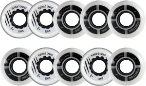 Player's Choice Indoor Roller Hockey Goalie Wheels 10-Pack - 59mm Dual-Pour Super High Rebound Urethane - for Inline Goalie Skates - Extra Soft 74A (4)   Medium 78A (6) Concept