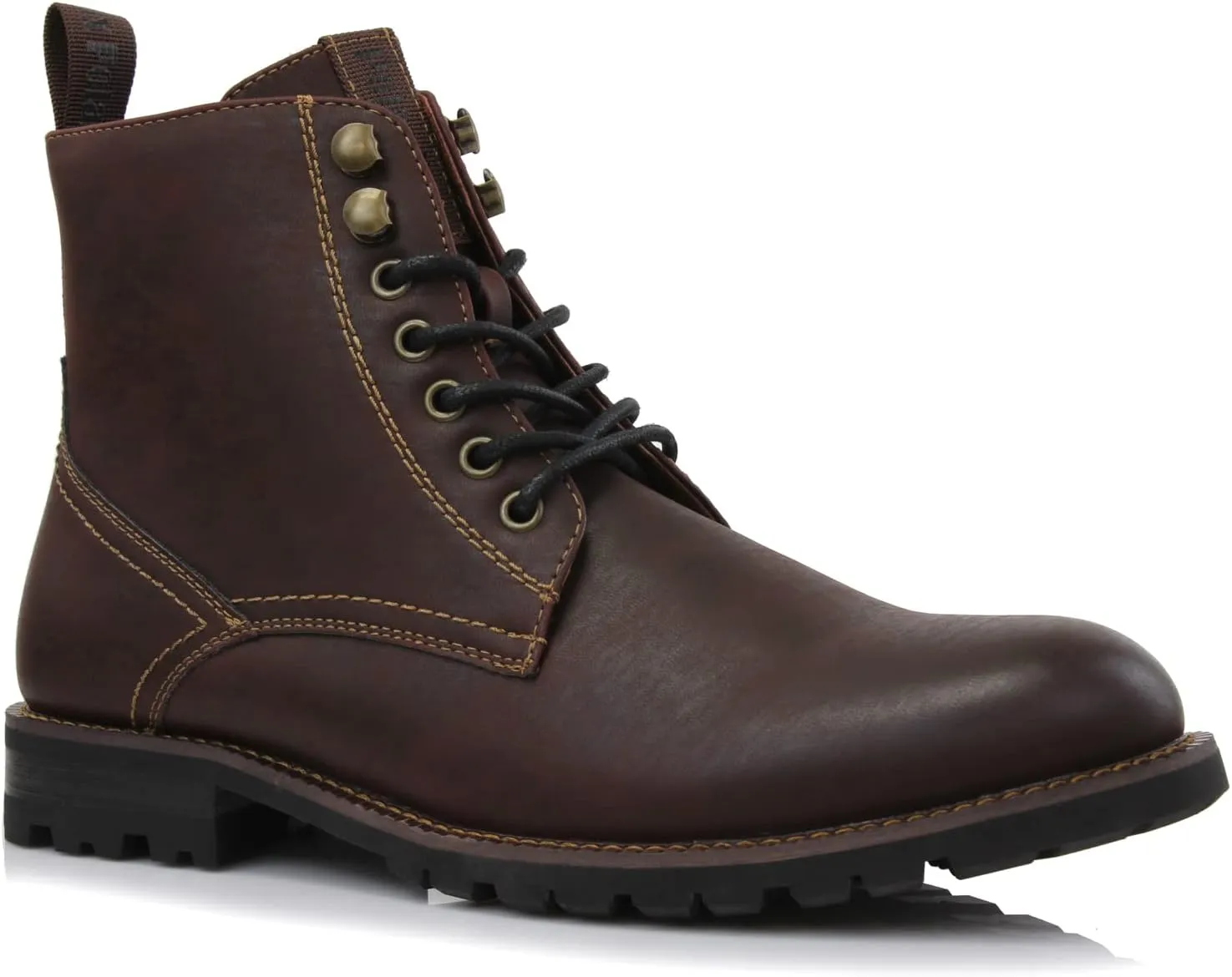 Polar Fox Knoxville MPX806068 Mens Casual Work Laced Classic Motorcycle Combat Zipper Boots