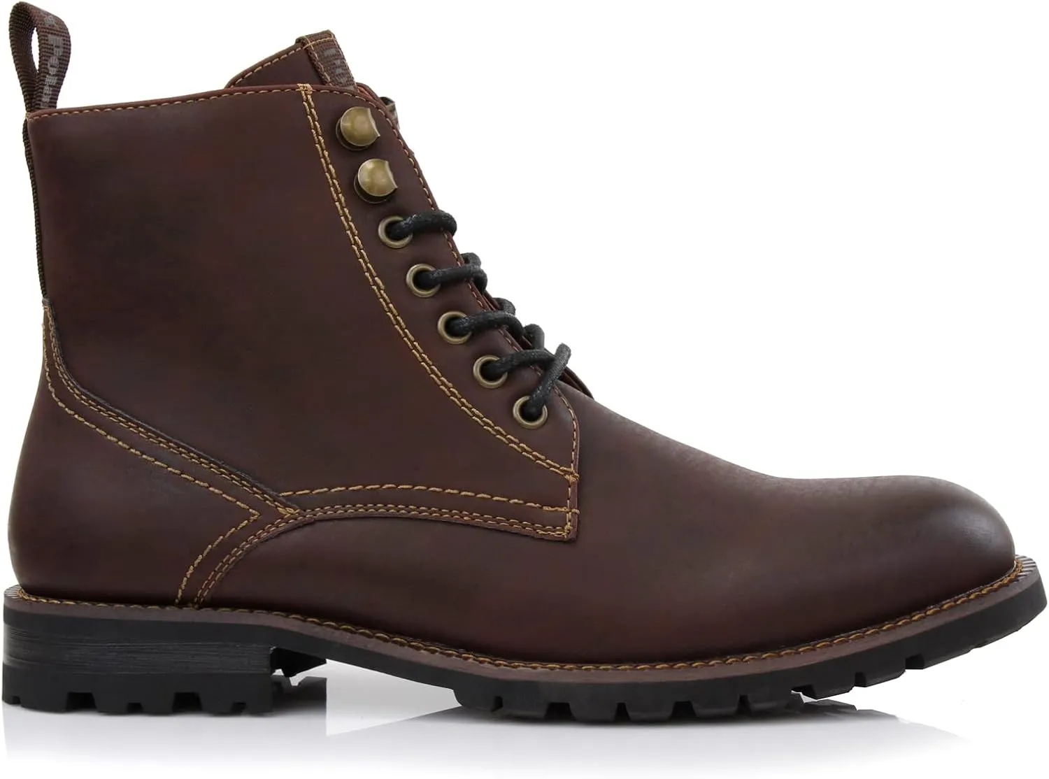 Polar Fox Knoxville MPX806068 Mens Casual Work Laced Classic Motorcycle Combat Zipper Boots