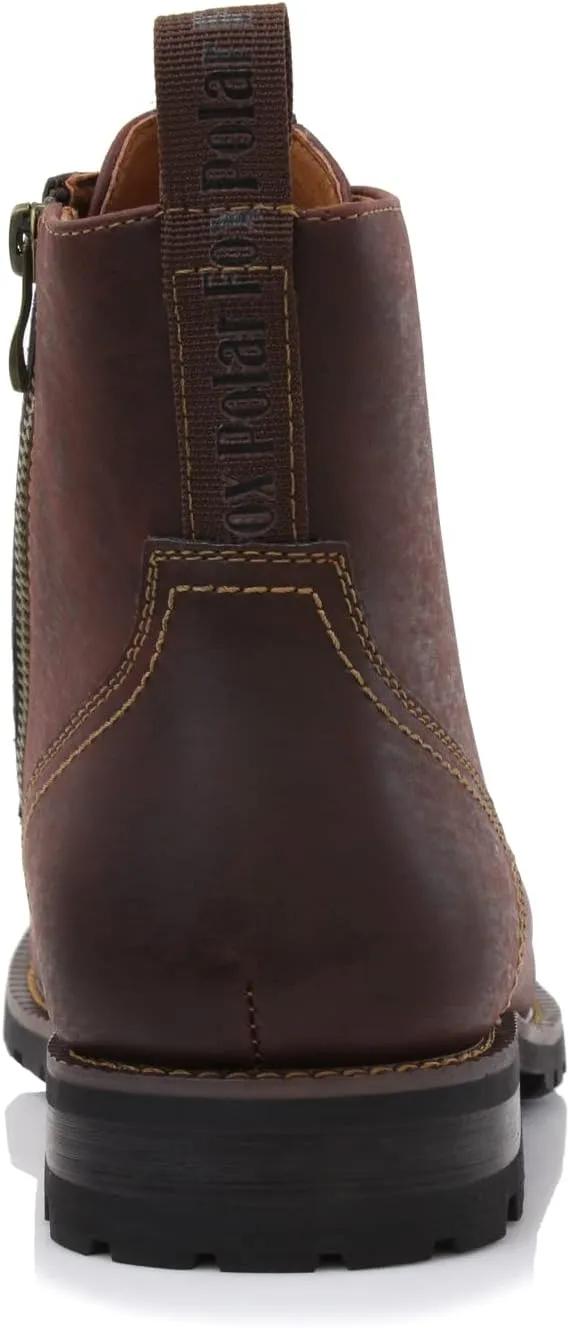 Polar Fox Knoxville MPX806068 Mens Casual Work Laced Classic Motorcycle Combat Zipper Boots